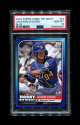 2024 JACKSON CHOURIO TOPPS #22 BLUE /10 BREWERS PSA 10 