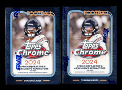 2024 TOPPS CHROME FOOTBALL BLASTER 2 BOX LOT 