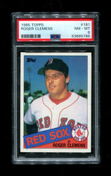 1985 ROGER CLEMENS TOPPS #181 RED SOX PSA 8