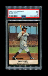 1961 BABE RUTH GOLDEN PRESS #3 YANKEES PSA 1