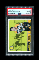 1968 DEREK SANDERSON TOPPS #6 BRUINS PSA 8