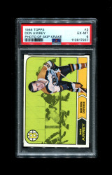 1968 DON AWREY TOPPS #3 PHOTO OF SKIP KRAKE PSA 6