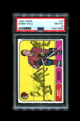 1968 BOBBY HULL TOPPS #16 BLACKHAWKS PSA 8