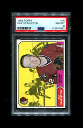 1968 PAT STAPLETON TOPPS #15 BLACKHAWKS PSA 8