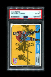 1968 JACQUES LEMAIRE TOPPS #63 CANADIENS PSA 8