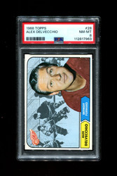 1968 ALEX DELVECCHIO TOPPS #28 RED WINGS PSA 8