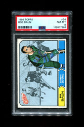 1968 BOB BAUN TOPPS #24 RED WINGS PSA 8