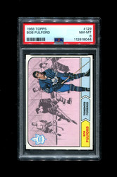 1968 BOB PULFORD TOPPS #129 MAPLE LEAFS PSA 8