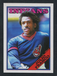 1988 JULIO FRANCO OPC #49 O PEE CHEE INDIANS BLACK ONLY BACK #1690