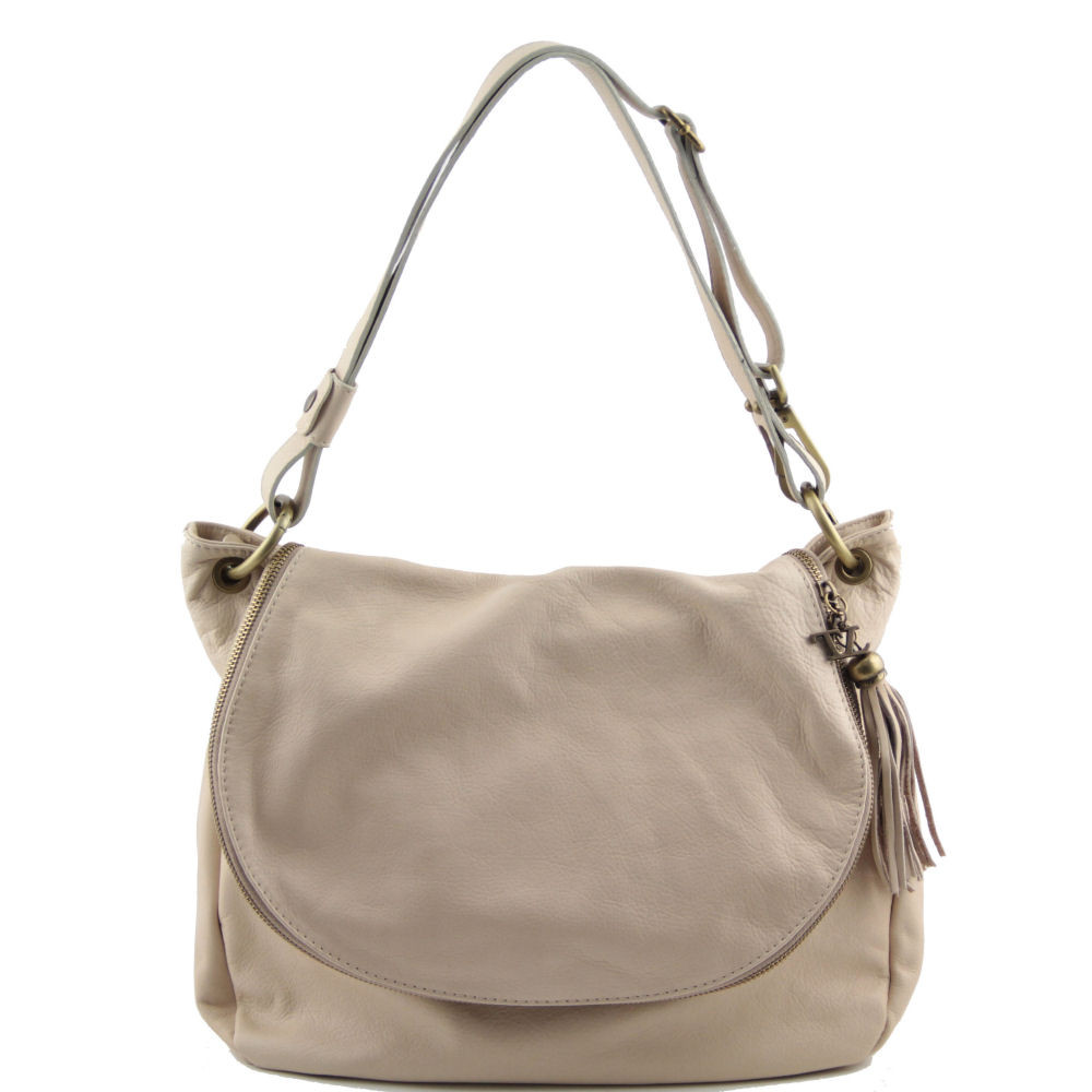 tuscany leather shoulder bag with tassel
