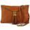 Audrey - Leather Clutch - Cognac with shoulder strap