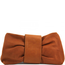 Tuscany Leather - Priscilla - Clutch Leather Handbag - Cognac