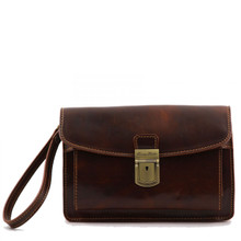 Tuscany Leather - Max - Leather Handy Wrist Bag - Brown