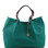 TL Bag - Woven Printed Leather Shopping Bag with Golden Pendant - Turquoise
