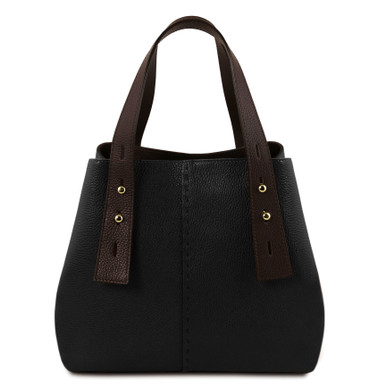 TL Bag - Leather shopping bag - Black