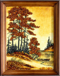 Full Amber 3 size 30-40cm  wooden frame add 5 cm