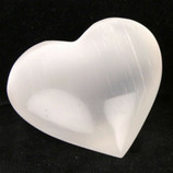 medium 7cm polished Selenite Crystal Carved Heart  - Palmstone