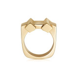 A standout piece from the new Brutalist collection, this 18kt gold vermeil block ring was designed with the geometric architecture of the National Theatre in mind. The highly polished finish accentuates the lines of the angled structure and the weight is precisely balanced so it feels comfortable to wear. Slip it on to bring a sense of directional edge to your repertoire. RING SIZE N.

 Sterling Sliver, Yellow Gold Plated