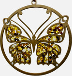 Butterfly Amber Mandala and magnet decoration ornament 11cm