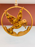 Dove Of Peace Amber Mandala and magnet decoration ornament 11cm