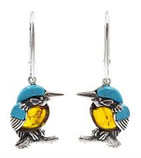 Kingfisher amber and turquoise drop Earrings