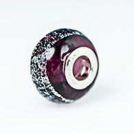Purple Dichroic Murano Glass Charm Bead