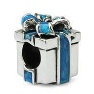 "Something Blue" Gift Box Charm-Sterling Silver