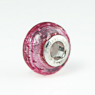Pink Bubbles Murano Glass Charm Bead