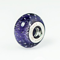 Purple Bubbles Murano Glass Charm Bead