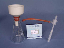 BUCHNER FITRATION SETUP - Used to filter liquids under vacuum. Filter papers used in conjunction with the Buchner Flask must be wet strengthened (WS)