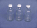 100ML SAMPLE BOTTLE, ROUND, CLEAR GLASS WHITE 24mm WADDED SCREW CAP