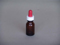 15ml SAMPLE BOTTLE AMBER GLASS, ROUND WITH 60mm GLASS DROPPER