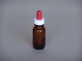 25ml SAMPLE BOTTLE AMBER GLASS , ROUND WITH 65mm GLASS DROPPER