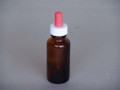 50ml SAMPLE BOTTLE AMBER GLASS, ROUND WITH 75mm GLASS DROPPER