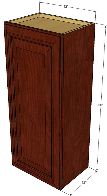 Small Single Door Brandywine Maple Wall Cabinet - 12 Inch ...