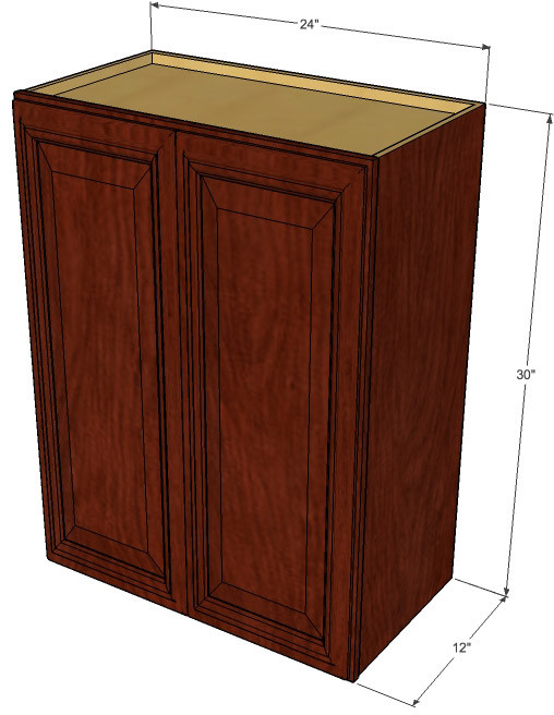Large Double Door Brandywine Maple Wall Cabinet - 24 Inch ...