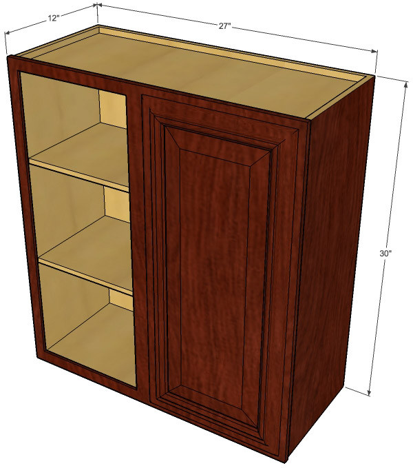 Single Door Straight Corner Brandywine Maple Blind Wall ...