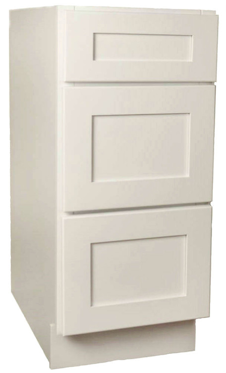 Arcadia Linen Shaker 3 Drawer Base Cabinet 18 Inch Kitchen