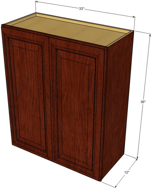 Large Double Door Brandywine Maple Wall Cabinet 33 Inch Wide X