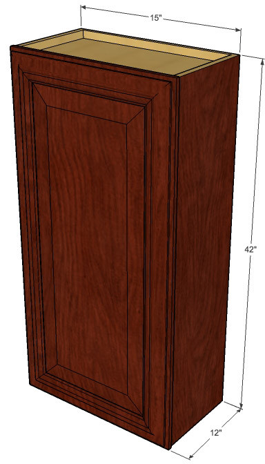Small Single Door Brandywine Maple Wall Cabinet - 15 Inch ...