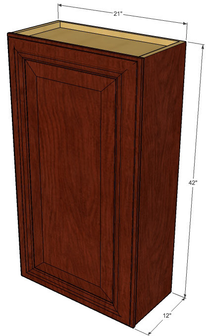 Small Single Door Brandywine Maple Wall Cabinet - 21 Inch ...