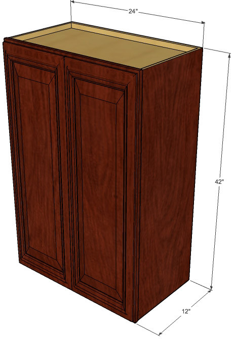 Large Double Door Brandywine Maple Wall Cabinet - 24 Inch ...