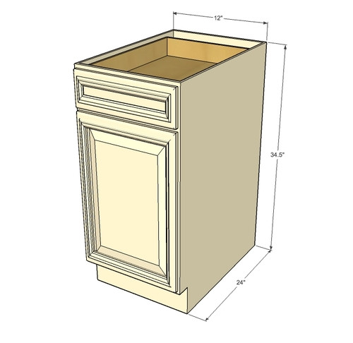 Nantucket Linen White Small Base Cabinet With 12 Inch Door