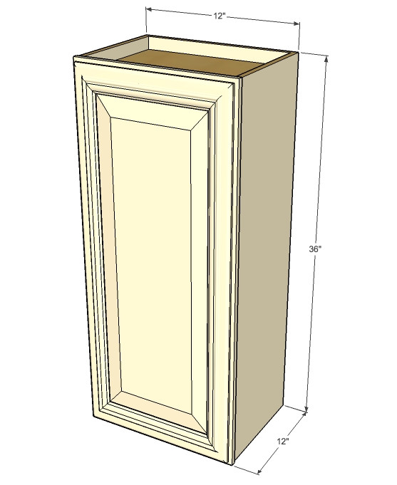 Small Single Door Nantucket Linen White Wall Cabinet 12 Inch