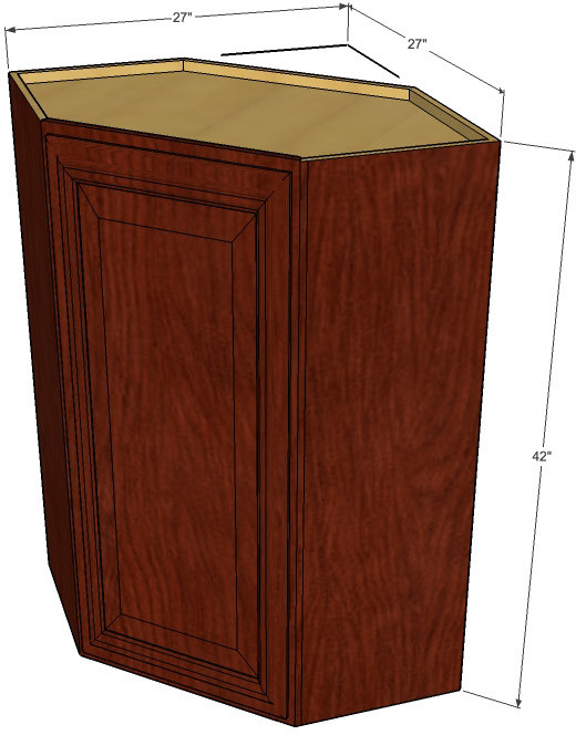 Brandywine Maple Diagonal Corner Cabinet 27 Inch Wide X 42 Wide X 42 Inch High Image 1