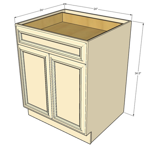 Tuscany White Maple Medium Base Cabinet With Double Doors Single