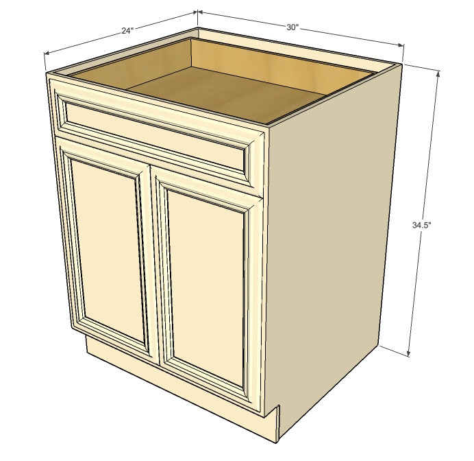 Tuscany White Maple Medium Base Cabinet With Double Doors Single
