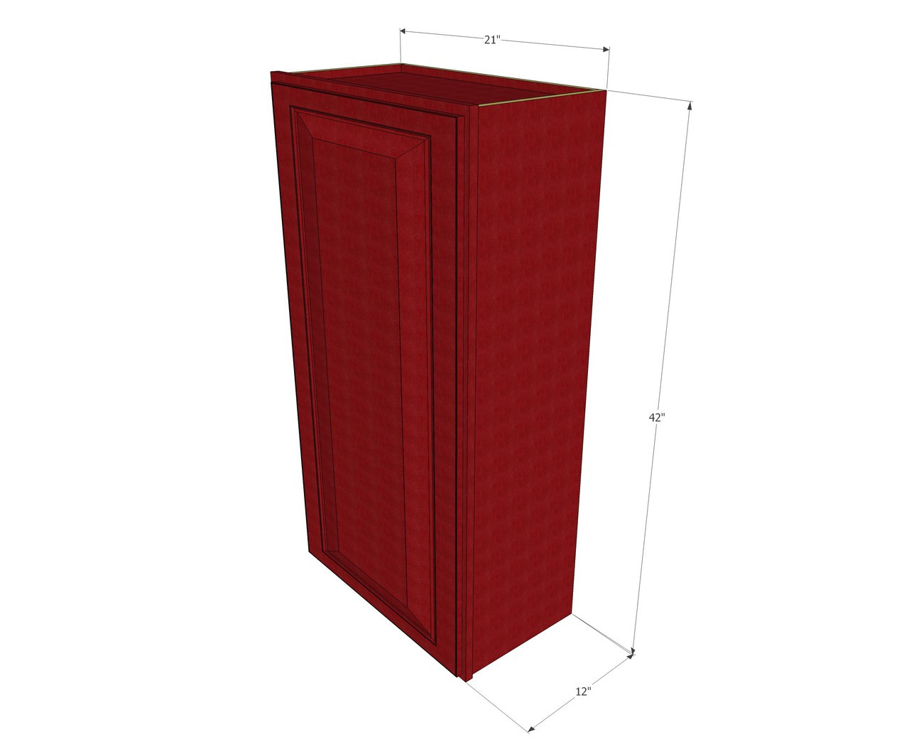 Small Single Door Grand Reserve Cherry Wall Cabinet 21 Inch Wide