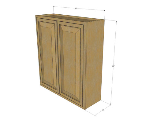 Large Double Door Regal Oak Wall Cabinet - 36 Inch Wide x ...