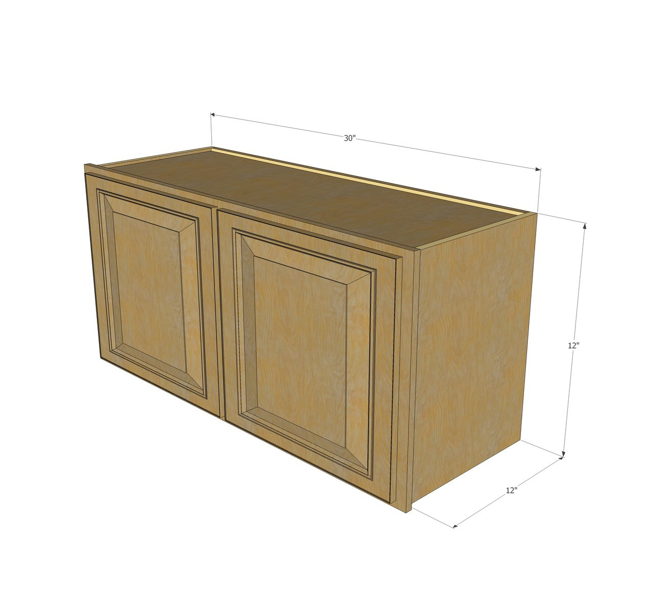 Regal Oak Horizontal Overhead Wall Cabinet - 30 Inch Wide ...